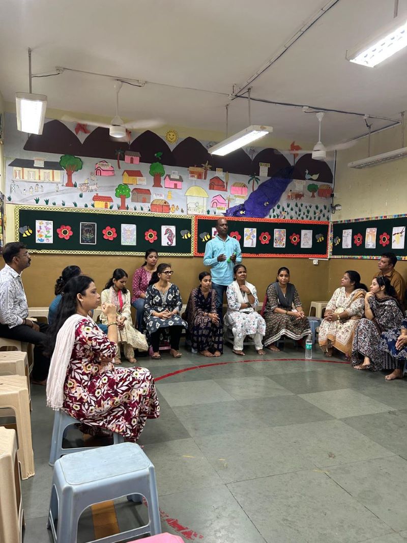 Muktangan teachers collaborating in a weekly subject-department planning session in Mumbai