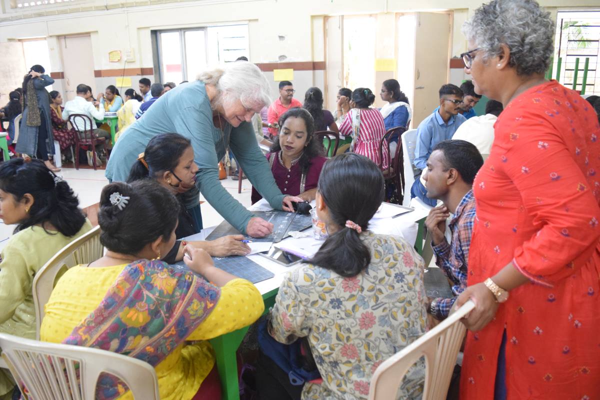 Researchers from partner universities visiting Muktangan schools